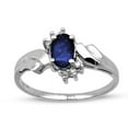 thumbnail image 1 of 0.60 CTTW Sapphire & Diamond Fashion Ring Set, 14K Gold - Size 7.5, 1 of 1