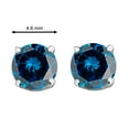 thumbnail image 1 of 0.60 CTW Round Blue Diamond Solitaire Stud Earrings In 14K White Gold, 1 of 3