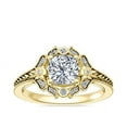 thumbnail image 1 of 0.60 Carat Brilliant Cushion Cut Real Diamond Elegant Halo Wedding Ring for Women Solid 14K Yellow Gold Size 10, 1 of 8