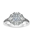 thumbnail image 1 of 0.60 Carat Color F-G, Clarity VS1, Princess Cut Natural Diamond Unique Halo Ring for Anniversary & Wedding Solid 18K White Gold Size 4, 1 of 8
