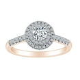 thumbnail image 1 of AFFY 0.60 Carat (Ctw) Round Shape White Natural Diamond Double Halo Engagement Ring In 14k Solid Rose Gold Ring Size-6, 1 of 1