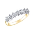 thumbnail image 1 of AFFY 0.60 Carat (Ctw) Round White Natural Diamond 7 Stone Eternity Wedding Band Ring In 14k Solid Yellow Gold Ring Size-9.5, 1 of 1