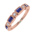 thumbnail image 1 of 0.60 Carat Diamond and Blue Sapphire Wedding Band Ring in 14K Rose Gold [1/10 Carat Diamond & 1/2 Carat Blue Sapphire], 1 of 6