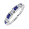 thumbnail image 1 of 0.60 Carat Diamond and Blue Sapphire Wedding Band Ring in 14K White Gold [1/10 Carat Diamond & 1/2 Carat Blue Sapphire], 1 of 6