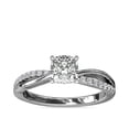 thumbnail image 1 of 0.60 Carat Excellent Cushion Cut Natural Diamond Solitaire with Accents Beautiful Ring for Women in Solid 14K White Gold Size 11.5, 1 of 6