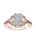 thumbnail image 1 of 0.60 Carat Excellent Radiant Cut Natural Diamond Halo Beautiful Ring for Anniversary Solid 14K Rose Gold Size 4.5, 1 of 8