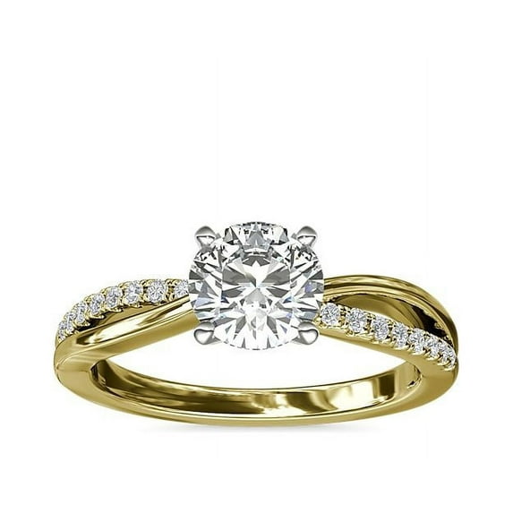 Diamond-Capitals 0.60 Carat Round Cut Solitaire Real Diamond (F-G/VS1) Luxurious Ring for Anniversary Gift Solid 14K Yellow Gold Size 11.5