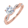 thumbnail image 1 of 0.60 Carat Prong Set Solitaire Diamond Engagement Ring Band in 14K Rose Gold (Ring Size 5.25), 1 of 5