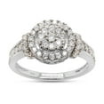 thumbnail image 1 of 0.60 Carat Round Cut Lab Created Moissanite Diamond Cluster Engagement Ring For Women In 14K White Gold Over Sterling Silver (G-H Color, VVS1 Clarity, 0.60 Cttw)-4.5, 1 of 8