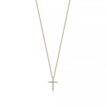 0.60 Carat Stunning Round Natural Diamond Cross Pendant Necklace for Women Solid 14K Yellow Gold With 18 inches chain