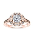thumbnail image 1 of 0.60 Ct Brilliant Cushion Cut Natural Diamond Cushion Halo Engagement Ring for her Solid 14K Rose Gold Size 5.5, 1 of 8