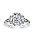 thumbnail image 1 of 0.60 Ct Brilliant Cushion Shape Halo Genuine Diamond Beautiful Wedding Ring for her Solid 18K White Gold Size 7, 1 of 8