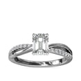 thumbnail image 1 of 0.60 Ct Brilliant Emerald Cut Natural Diamond Accents Elegant Halo Ring for Women Solid 18K White Gold by Diamond-Capitals Size 6, 1 of 6