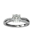 thumbnail image 1 of Diamond-Capitals 0.60 Carat Round Brilliant Cut Natural Diamond (F-G/VS1) Solitaire Engagement Ring for her Solid 14K White Gold Size 5.5, 1 of 8
