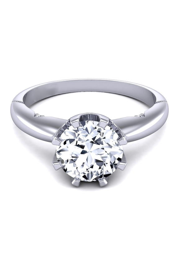 0.60 Ct IGI / GIA Certified Lab Grown Diamond Women Ring 14k White Gold Sizable