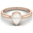 thumbnail image 1 of 0.60 Cts Pear Shape Pearl 925 Sterling Silver Rose Vermeil Solitaire Stackable Mother's Day Gift Ring For Women, 1 of 3