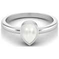thumbnail image 1 of 0.60 Cts Pear Shape Pearl Gemstone 925 Sterling Silver Solitaire Stackable Valentines Day Gifts Ring For Women, 1 of 3