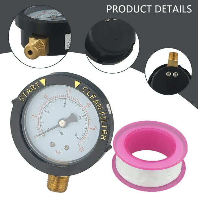 060 Psi Pool Filter Indicator Pressure Gauge Lower Mount for Pentair