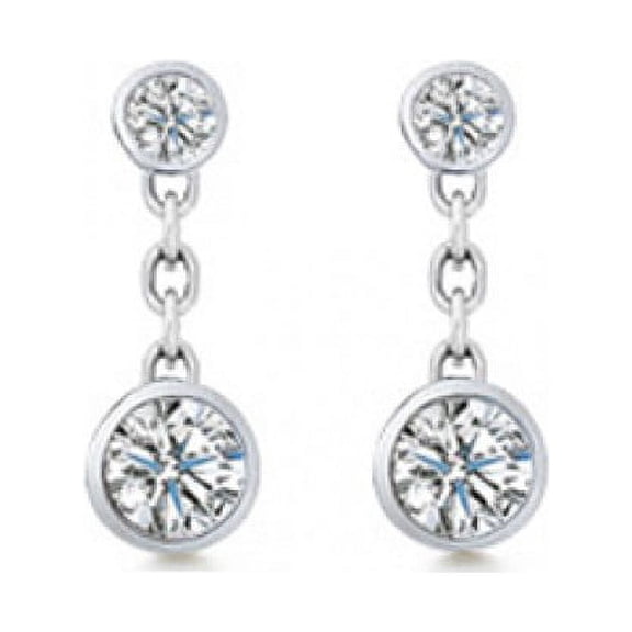 0.60 ct Ladies Round Cut Diamond Drop Earrings