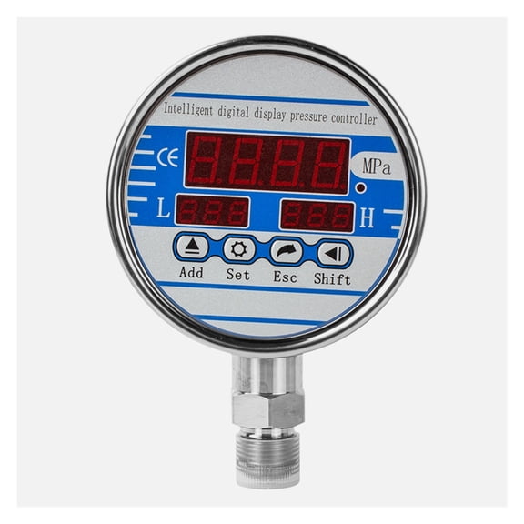 0-60Mpa Digital Pressure Gauge, 100mm Dial Electronic Contact Hydraulic Pressure Gauge 200bar 400 Bar Pressure Guage M20*1.5