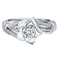 thumbnail image 1 of AFFY 0.61 Carat Round Shape Natural Diamond Branch & Flower Engagement Ring 14K Solid White Gold Ring Size-10, 1 of 2