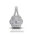 thumbnail image 1 of 0.61 Carat Total Natural Diamonds 14K White Gold Pave & Bezel Setting Flower Shape With Rope Edging Fashion Pendant, 1 of 1