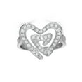 thumbnail image 1 of 0.61Cttw Pave Set Round Cut Diamond Heart Cocktail Ring 14K White Gold Size 8, 1 of 5