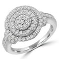 thumbnail image 1 of 0.62 CTW Round Diamond Double Halo Cluster Ring in 14K White Gold - Size 3, 1 of 1