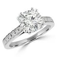 thumbnail image 1 of 0.62 CTW Round Diamond Double Prong Solitaire with Accents Engagement Ring in Platinum White Platinum - Size 7.25, 1 of 1