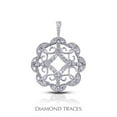 thumbnail image 1 of 0.62 Carat Total Natural Diamonds 18K White Gold Pave & Bezel Setting Circle with Milgrain Fashion Pendant, 1 of 1