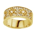 thumbnail image 1 of AFFY 0.62 Ct White Diamond Floral Inspired Anniversary Band Ring In 14K Solid Yellow Gold, 1 of 1