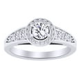 thumbnail image 1 of AFFY 0.62 Ct White Natural Diamond Halo Engagement Ring in 14k White Gold Ring Size - 11.5, 1 of 1