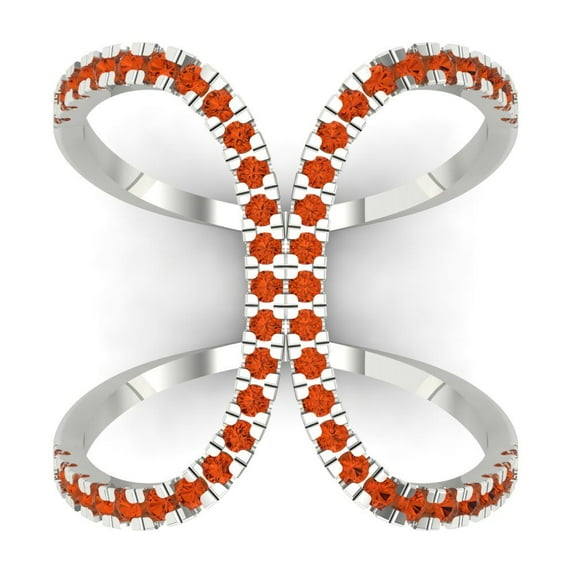 Statement Engagement Ring for Women - 0.5ct Simulated Red Diamond in 14K White Gold Promise Ring