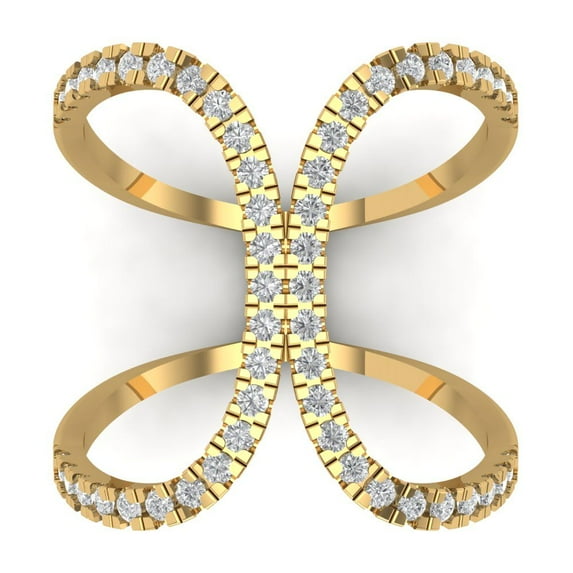Statement Engagement Ring for Women - 0.5ct Simulated Diamond in 14K Yellow Gold Promise Ring