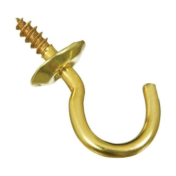 0.62 in. Cup Hook, Solid Brass - Pack of 5