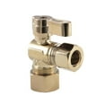 thumbnail image 1 of 0.62 in. OD x 0.5 in. OD Compression Angle Stop Valve, Polished Brass, 1 of 1