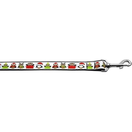 0.62 in. Wide 4 ft. Long Santa Owls Nylon Dog Leash