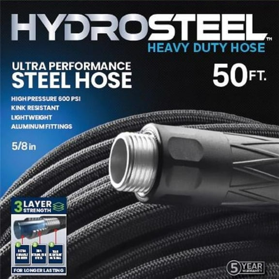 0.62 in. x 50 ft. Heavy Duty Garden Hose, Black
