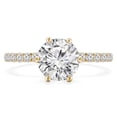 thumbnail image 1 of 0.625 CTW Round Diamond 6-Prong Solitaire with Accents Engagement Ring in 14K Yellow Gold - Size 8.5, 1 of 1