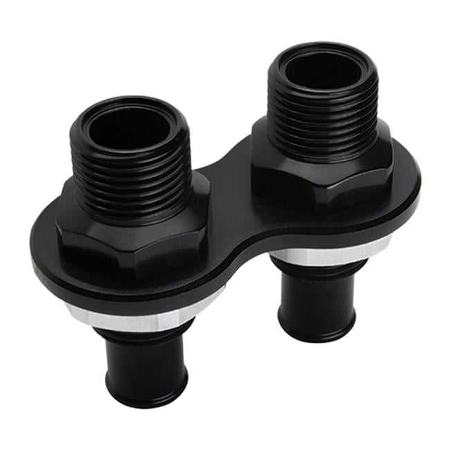 0.625 in. Barb to 10AN Male Hose Heater 2 Port Bulkhead Plate - Black Anodize