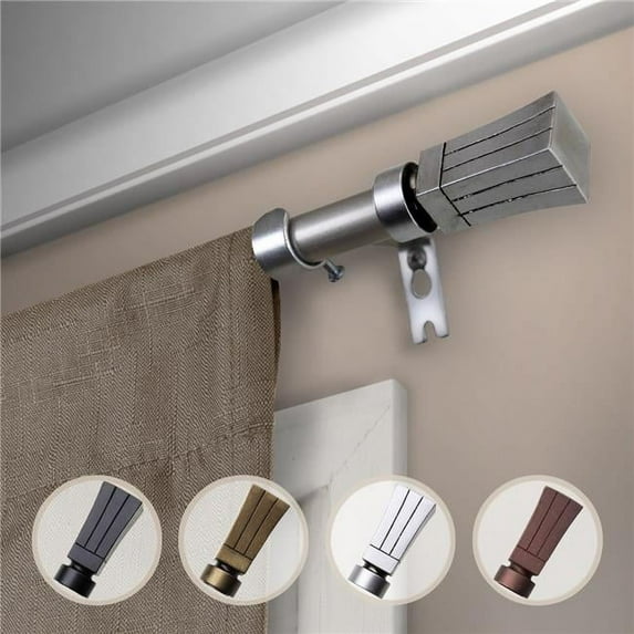 0.625 in. Dia. Colton Curtain Rod, Satin Nickel - 28-48 in.