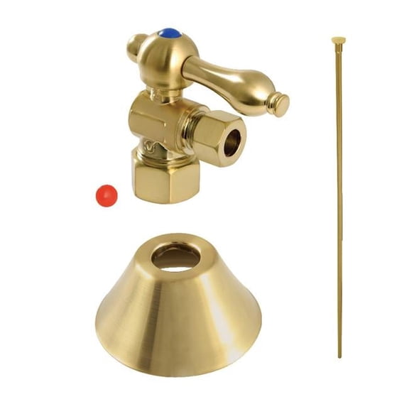 0.625 x 0.375 in. O.D. Comp Traditional Plumbing Toilet Trim Kit, Brushed Brass