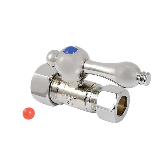 0.625 x 0.5 in. OD Compression Straight Shut Off Valve, Polished Nickel
