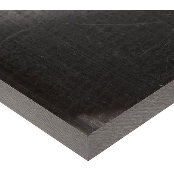 0.625" x 1.375" x 24", Acetal Plastic Sheet, Black