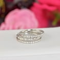thumbnail image 1 of 0.62ct Half Art Deco & Eternity Wedding Band Stack Promise Ring Diamond Simulated 925 Sterling Silver Anniversary Ring SKU:00204, 1 of 3