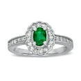 thumbnail image 1 of 0.63 CTTW Emerald & Diamond Fashion Ring Set, 14K Gold - Size 5, 1 of 1