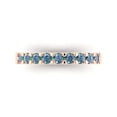thumbnail image 1 of 0.63 ctw Wedding Band for Women - 14K Rose Gold Blue Moissanite Stackable Eternity Ring, 1 of 6