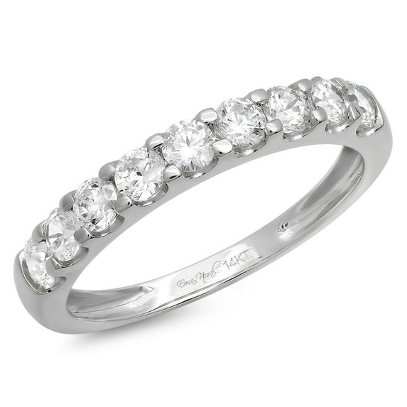 0.63 ctw Wedding Band for Women - 14K White Gold Moissanite Stackable Eternity Ring