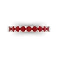 thumbnail image 1 of 0.63 ctw Wedding Band for Women - 14K White Gold Simulated Ruby Stackable Eternity Ring, 1 of 6