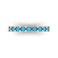 thumbnail image 1 of 0.63 ctw Wedding Band for Women - 18K Rose Gold Simulated Turquoise Stackable Eternity Ring, 1 of 6